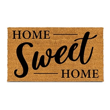 PLUS Haven Coco Coir Home Entrance Door Mat – 17.5x30-in. Home Sweet Home Welcome Mat - Heavy Duty...