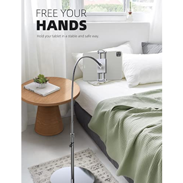 Lamicall Tablet Floor Stand Gooseneck Mount with Adjustable Height