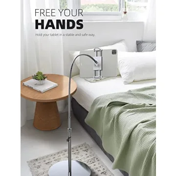 Lamicall Tablet Floor Stand Gooseneck Mount with Adjustable Height