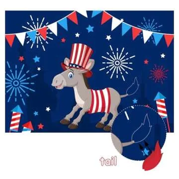 Independence Day Party Pin The Tail On The Donkey Game