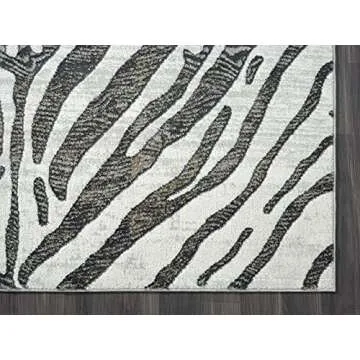 Abani 6' x 9' Grey & Brown Zebra Area Rug for Modern Spaces