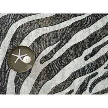 Abani 6' x 9' Grey & Brown Zebra Area Rug for Modern Spaces
