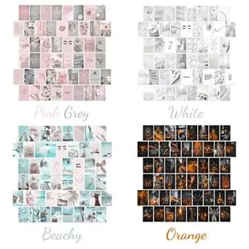 KONGSY Pink Wall Collage Kit for Girls - 50 Chic Designs