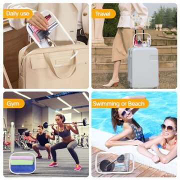 3 Pcs Clear Hard Zipper Pouch, Hard PVC Plastic Cosmetic Travel Bag with Zipper, Portable Travel Organizer Bins, Durable Makeup Bags for Toy Storage, Pencil Case, Men and Women Carry-on Travel(white)