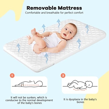 Cowiewie Bassinet Adjustable Baby Sleeper with Storage