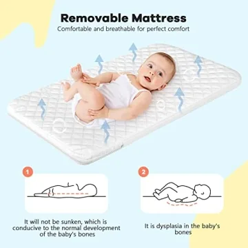 Cowiewie Bassinet Adjustable Baby Sleeper with Storage