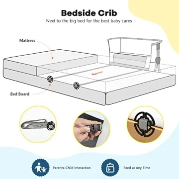 Cowiewie Bassinet Adjustable Baby Sleeper with Storage