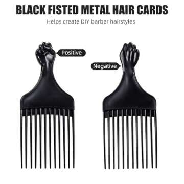 Black Soft 'N Style Hair Pick for Styling Women's and Men's Curly Hair, Plastic Detangler for Wigs, Braids, and Afros
