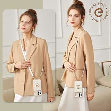 CUSTYPE for iPhone 14 Pro Max Case Wallet with Card Holder for Women, Crossbody Zipper Case with Strap Wrist, Protective Leather Case Purse with Ring for Apple iPhone 14 Pro Max 6.7inch, Beige