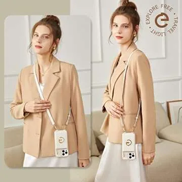 CUSTYPE for iPhone 14 Pro Max Case Wallet with Card Holder for Women, Crossbody Zipper Case with Strap Wrist, Protective Leather Case Purse with Ring for Apple iPhone 14 Pro Max 6.7inch, Beige