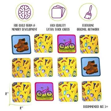 Upbounders - Camping Outdoors Memory Match Beginner Board Game for Toddlers, Joyfully Diverse and Inclusive Cast of Characters in Rural Nature Scenes (Multicultural)