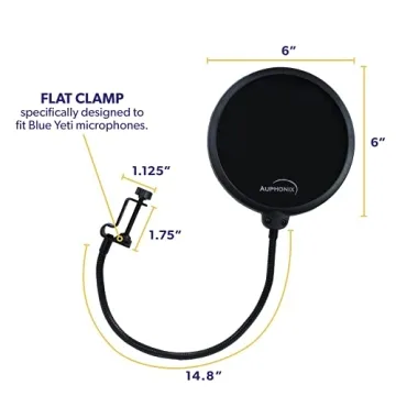 Auphonix Pop Filter for Blue Yeti Microphone - Essential Gear