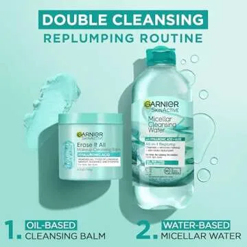 Garnier Erase It All Makeup Cleansing Balm with Hyaluronic Acid, Replumping Facial Cleanser and Makeup Remover, 4.2 Oz