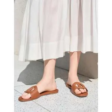 Coutgo Womens Dressy Flat Sandals for Summer Comfort