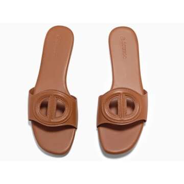 Coutgo Womens Dressy Flat Sandals for Summer Comfort