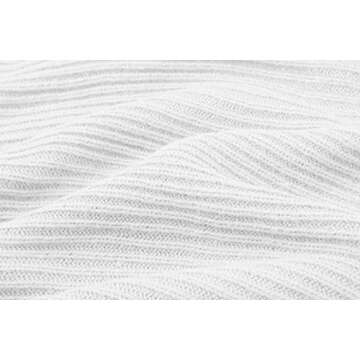 chouyatou Women's Turtleneck 2 Piece Outfits Ribbed Knit Sweater Midi Pencil Skirt Set (X-Large, White)