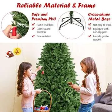 Goplus 7.5ft Artificial Christmas Tree for Holiday Decor