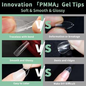 XXL Long Square Nail Tips, 120pcs Acrylic Fake Nails Soft Gel X Nail Tips, Full Cover Pre-Shaped Matte Clear Press on Nails for Extension, Diy at Home Manicure 12 Sizes