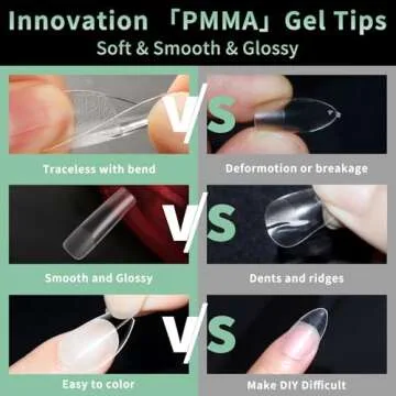 XXL Long Square Nail Tips, 120pcs Acrylic Fake Nails Soft Gel X Nail Tips, Full Cover Pre-Shaped Matte Clear Press on Nails for Extension, Diy at Home Manicure 12 Sizes