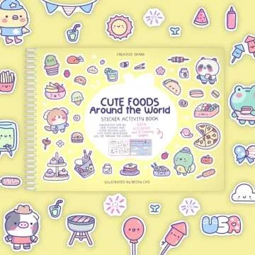 Creative Sticker Book for Kids - Cute Foods Activity Book