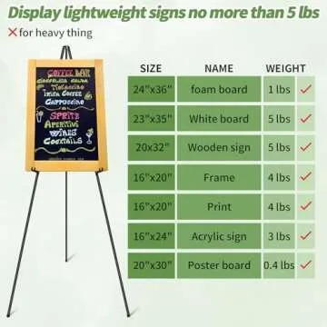 PUJIANG Easel Stand for Signs,63" Easels for Displaying Pictures, Display Easels for Wedding Sign Poster, Metal Floor Standing Easel,Folding Art Easel for Painting, Welcome Sign Stand with Case