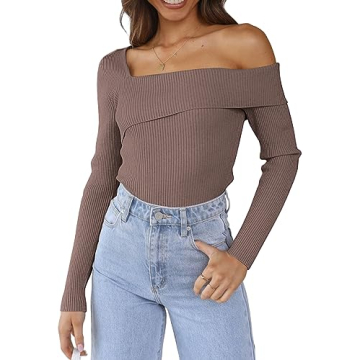 Stylish LILLUSORY Off Shoulder Pullover Sweater for Fashionable Women