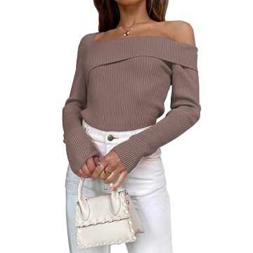 LILLUSORY Off Shoulder Pullover Sweater for Chic Style