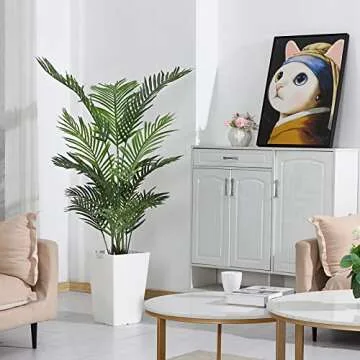 Ferrgoal 4.6Ft Artificial Areca Palm for Home Decor
