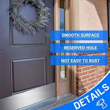 5 Sets 8 x 36 Inches Silver Door Kick Plate for Exterior Doors, Satin Aluminum Kick Plates with Screws for Wood Metal Interior/Exterior Anti Scratch Door Protection