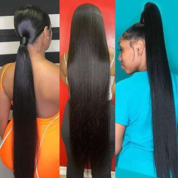 Younsolo Human Hair Bundles Straight Hair 4 Bundles 22 24 26 28 Inch Brazilian Virgin Hair 100% Unpr...