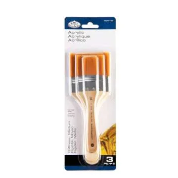 Royal & Langnickel - 3 Pack Golden Taklon Paint Brushes, Assorted Sizes