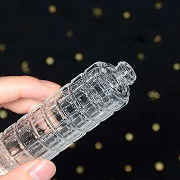 Enslz Glass Empty bottle Refillable Perfume Atomizer Spray Perfume Bottles 1 Ounce, Travel Cologne Bottle Portable (Gold)