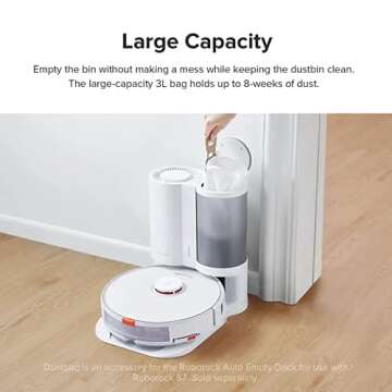 roborock S7+ Robot Vacuum and Sonic Mop Cleaner with Dust Bag for Auto-Empty Dock