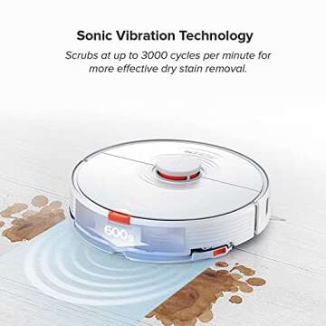 roborock S7+ Robot Vacuum and Sonic Mop Cleaner with Dust Bag for Auto-Empty Dock