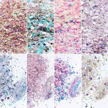 Holographic Nail Glitter Set - 8 Colors for Art