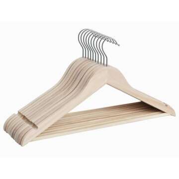StorageWorks Wooden Coat Hangers for Stylish Organization
