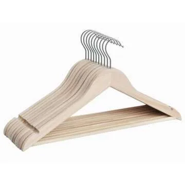 StorageWorks Wooden Coat Hangers for Stylish Organization