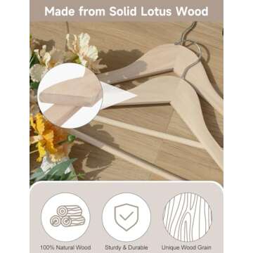 StorageWorks Wooden Coat Hangers for Stylish Organization