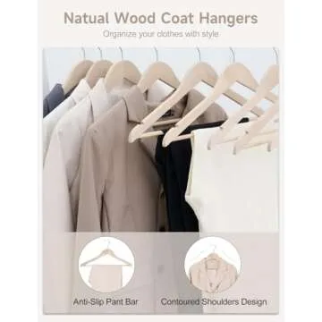 StorageWorks Wooden Coat Hangers for Stylish Organization