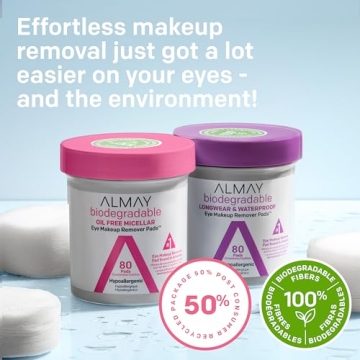 Gentle Almay Biodegradable Eye Makeup Remover Pads - 120 Count