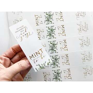 Mint to Be Mint Stickers - Mint to Be Wedding Favor Stickers - Mint Labels - Shower Favor - Set of 48 - LABEL ONLY - Greenery