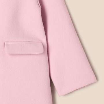 Amazon Essentials x Sofia Grainge Baby Girls' Wool Blend Coat, Pink, 12 Months
