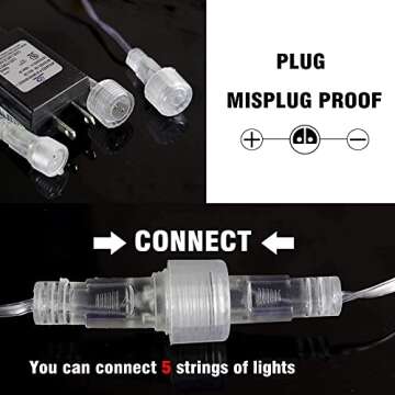 Dazzle Bright Christmas Lights Outdoor, 288LED Meteor Shower Rain Lights 12 Inch 8 Tubes, Waterproof Plug in Falling Icicle Lights Christmas Decorations for Xmas Tree Yard House Decor (White)