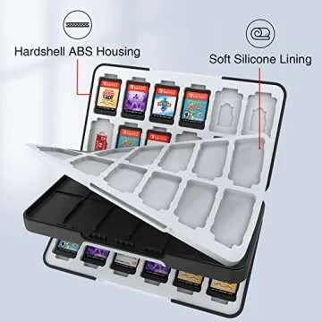 HEIYING Game Card Case for Nintendo Switch & Switch OLED,Customized Pattern Portable Travel Carry Case with 48 Game Card Slots and 24 Micro SD Cards Slots