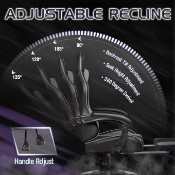 Homall Gaming Chair with Massage Feature and Footrest