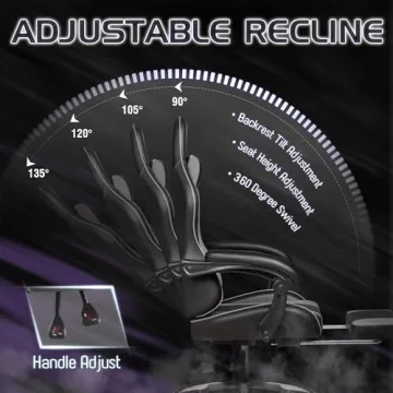 Homall Gaming Chair with Massage Feature and Footrest