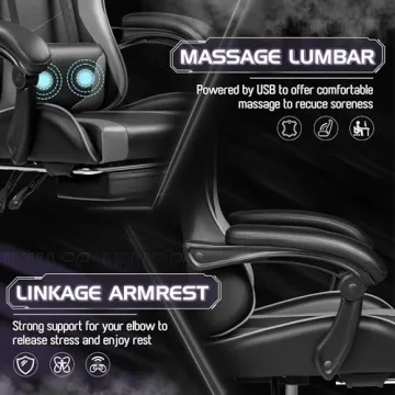 Homall Gaming Chair with Massage Feature and Footrest