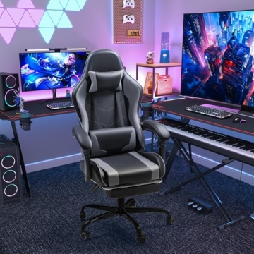 Homall Gaming Chair with Massage Feature and Footrest