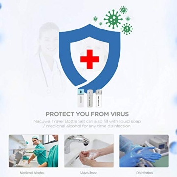 Nacuwa Travel Bottles Set Upgrade - 4-in-1 Leakproof Containers