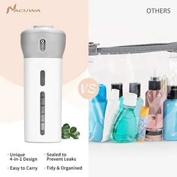 Nacuwa Travel Bottles Set Upgrade - 4-in-1 Leakproof Containers